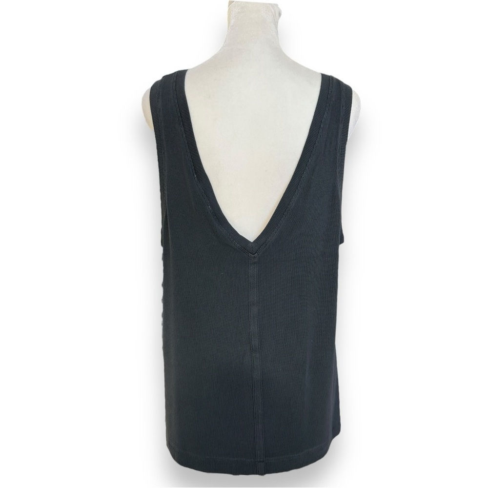 New Splendid Zinnia Viscose Double V-Neck Tank in Lead | Size Large - Picture 8 of 16